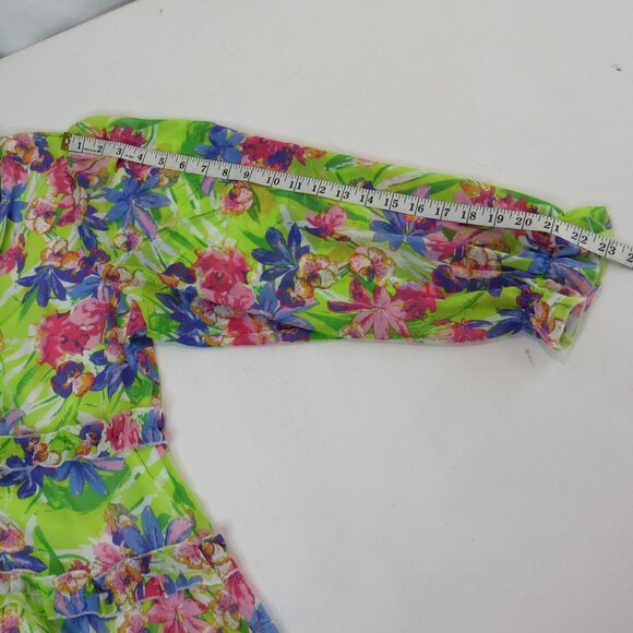 It's Fashion Women's V-Neck Floral Ruffle Cutout Backless Mini Dress Size 2X - Picture 7 of 10